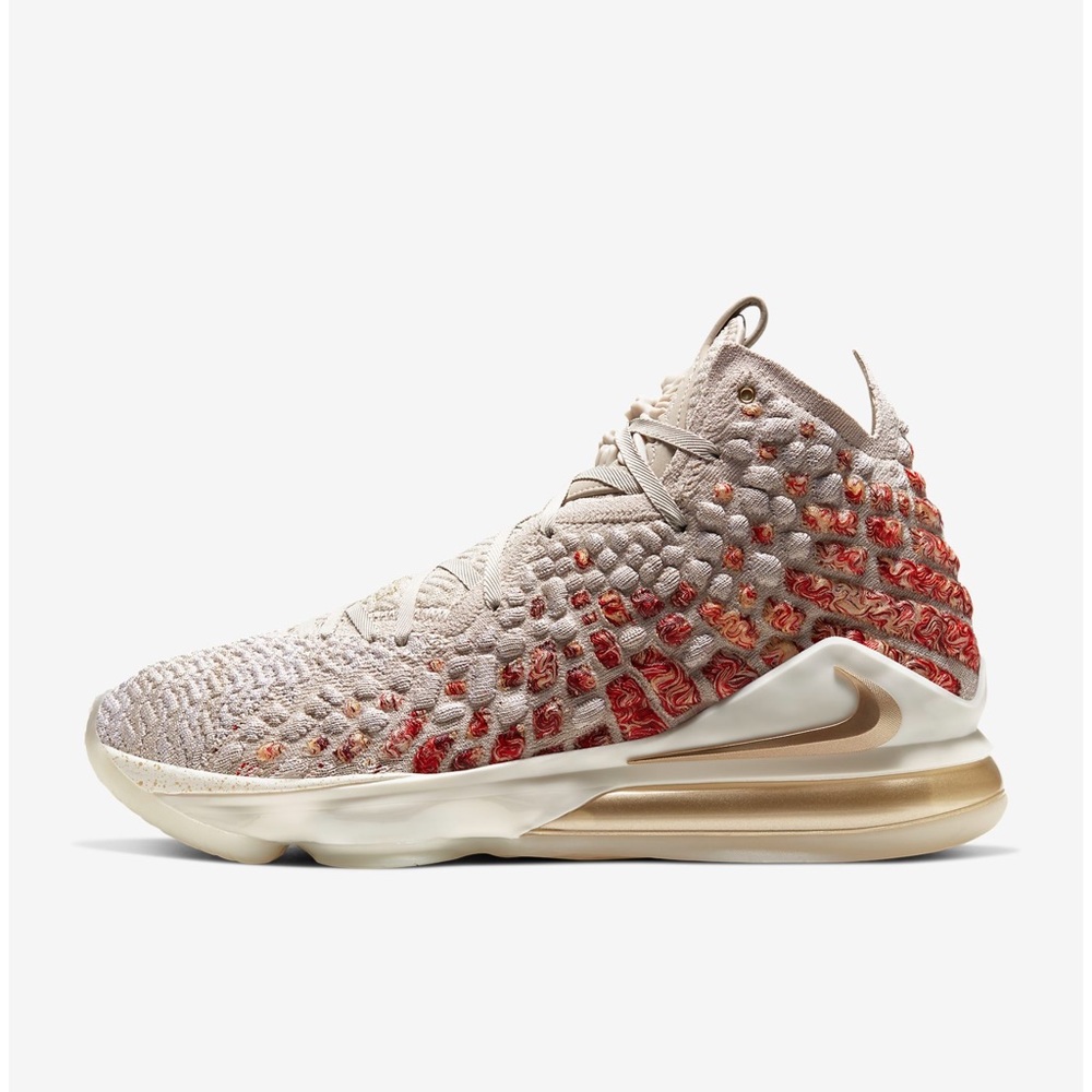 Nike Mens LeBron XVII PRM Size 7 Desert Sand/Gold